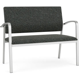 Newport Reception Loveseat, Silver Frame, Connelly Crow Fabric