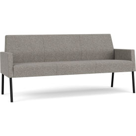 Mystic Lounge Reception Sofa, Black Frame, Connelly Dove Fabric