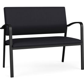 Newport Reception Loveseat, Black Frame, Patriot Plus Black Vinyl