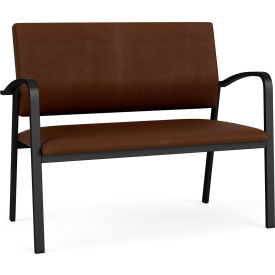 Newport Reception Loveseat, Black Frame, Patriot Plus Mocha Vinyl