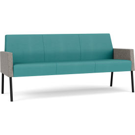 Mystic Lounge Reception Sofa, Black Frame, Patriot Plus Sea Vinyl Back & Seat