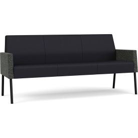 Mystic Lounge Reception Sofa, Black Frame, Patriot Plus Black Vinyl Back & Seat