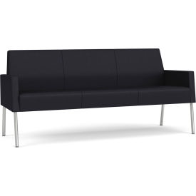 Mystic Lounge Reception Sofa, Silver Frame, Patriot Plus Black Vinyl