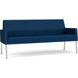 Mystic Lounge Reception Sofa, Silver Frame, Imperial Blue Vinyl