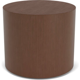 Mystic Lounge Reception Cylinder Table, 19" Dia. x 16"H, Gray Frame, Riftwood Walnut
