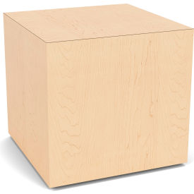 Mystic Lounge Reception Cube Table, 17"L x 17"W x 16"H, Brown Frame, Natural Maple