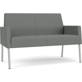 Mystic Lounge Reception Loveseat, Silver Frame, Asteroid Fabric
