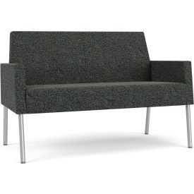 Mystic Lounge Reception Loveseat, Silver Frame, Connelly Crow Fabric