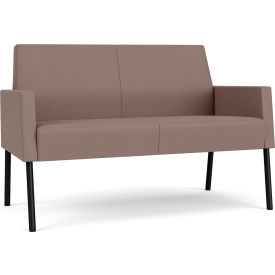 Mystic Lounge Reception Loveseat, Black Frame, Goose Fabric