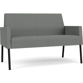 Mystic Lounge Reception Loveseat, Black Frame, Asteroid Fabric