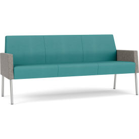 Mystic Lounge Reception Sofa, Silver Frame, Patriot Plus Sea Vinyl Back & Seat