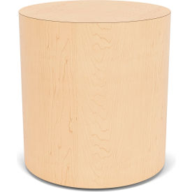Mystic Lounge Reception Cylinder Table, 19" Dia. x 20"H, Brown Frame, Natural Maple