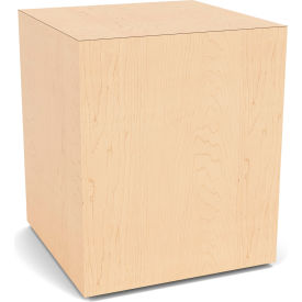 Mystic Lounge Reception Cube Table, 17"L x 17"W x 20"H, Brown Frame, Natural Maple