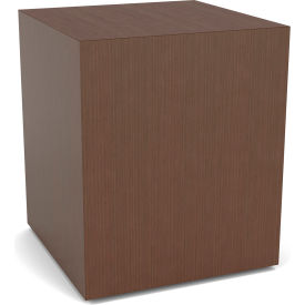 Mystic Lounge Reception Cube Table, 17"L x 17"W x 20"H, Gray Frame, Riftwood Walnut