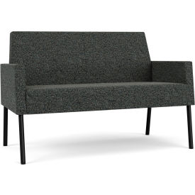 Mystic Lounge Reception Loveseat, Black Frame, Connelly Crow Fabric