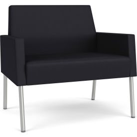 Mystic Lounge Bariatric Chair, Silver Frame, Patriot Plus Black Vinyl
