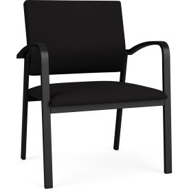 Newport Wide Guest Chair, Black Frame, Open House Black Fabric