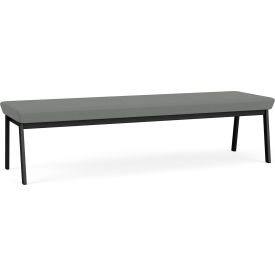 3 Seat Rectangular Reception Bench, Black Frame, Open House Asteroid Fabric