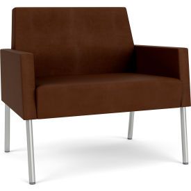 Mystic Lounge Bariatric Chair, Silver Frame, Patriot Plus Mocha Vinyl