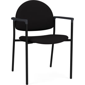 Chat Guest Chair, Black Frame, Onyx Black Armrests, Open House Black Fabric