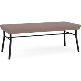 2 Seat Rectangular Reception Bench, Black Frame, Goose Fabric