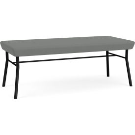 2 Seat Rectangular Reception Bench, Black Frame, Open House Asteroid Fabric
