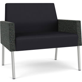 Mystic Lounge Bariatric Chair, Silver Frame, Patriot Plus Black Vinyl Back & Seat