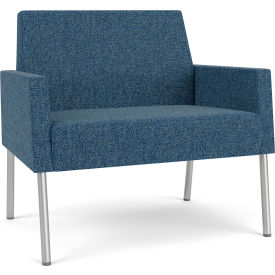 Lounge Bariatric Chair, Silver Frame, Connelly Blue Jay Fabric