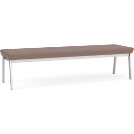 3 Seat Rectangular Reception Bench, Silver Frame, Open House Goose Fabric