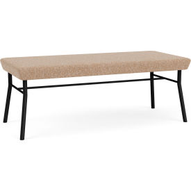 2 Seat Rectangular Reception Bench, Black Frame, Connelly Wren Fabric