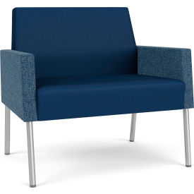 Mystic Lounge Bariatric Chair, Silver Frame, Patriot Plus Imperial Blue Vinyl Back & Seat
