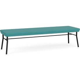 Lesro Chat 3 Seat Rectangular Reception Bench, Black Frame, Patriot Plus Sea Vinyl