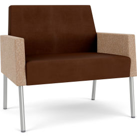 Mystic Lounge Bariatric Chair, Silver Frame, Patriot Plus Mocha Vinyl Back & Seat