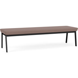 3 Seat Rectangular Reception Bench, Black Frame, Open House Goose Fabric