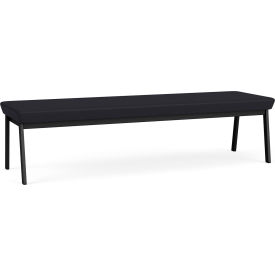 3 Seat Rectangular Reception Bench, Black Frame, Patriot Plus Black Vinyl