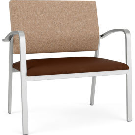Newport Bariatric Chair, Silver Frame, Wren Back, Mocha Vinyl Seat