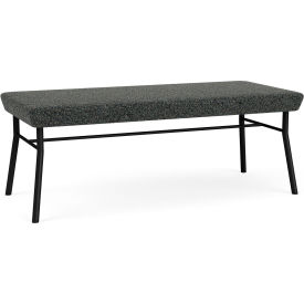 2 Seat Rectangular Reception Bench, Black Frame, Connelly Crow Fabric