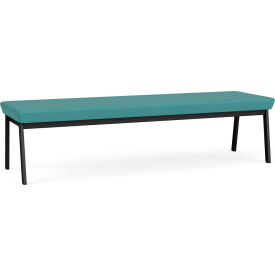 Newport 3 Seat Rectangular Reception Bench, Black Frame, Patriot Plus Sea Vinyl