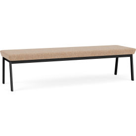 Lesro Newport 3 Seat Rectangular Reception Bench, Black Frame, Connelly Wren Fabric