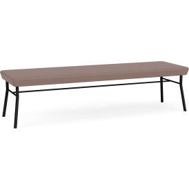 3 Seat Rectangular Reception Bench, Black Frame, Open House Goose Fabric