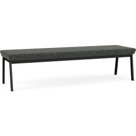 3 Seat Rectangular Reception Bench, Black Frame, Connelly Crow Fabric