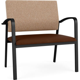 Newport Bariatric Chair, Black Frame, Connelly Wren Back, Patriot Plus Mocha Vinyl Seat