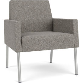 Mystic Lounge Guest Chair, Silver Frame, Connelly Dove Fabric