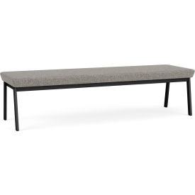 Newport 3 Seat Rectangular Reception Bench, Black Frame, Connelly Dove Fabric