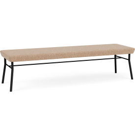 3 Seat Rectangular Reception Bench, Black Frame, Connelly Wren Fabric