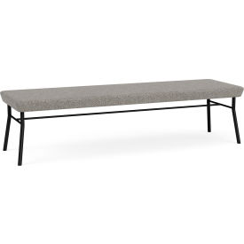 3 Seat Rectangular Reception Bench, Black Frame, Connelly Dove Fabric