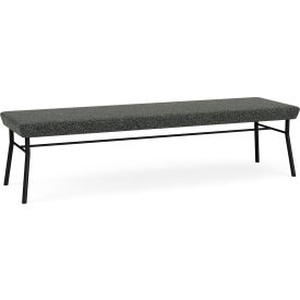 Chat 3 Seat Rectangular Reception Bench, Black Frame, Connelly Crow Fabric