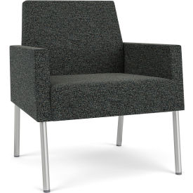 Mystic Lounge Guest Chair, Silver Frame, Connelly Crow Fabric