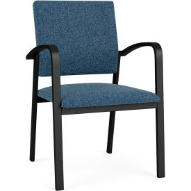 Newport Guest Chair, Black Frame, Connelly Blue Jay Fabric