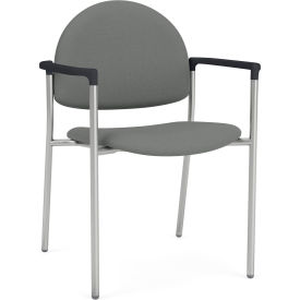 Chat Guest Chair, Silver Frame, Onyx Black Armrests, Asteroid Fabric